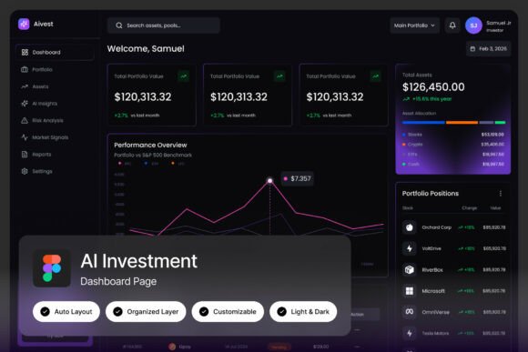 Aivest AI Investment Dashboard Landing: Your Fintech Design Blueprint