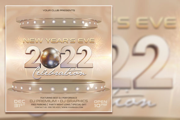 Gold New Year Eve Social Media Post: Your Festive Design Solution